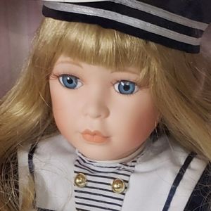 VTG Collectible Memories Wendy Porcelain Sailor Girl Doll NOS Hand Crafted 16"